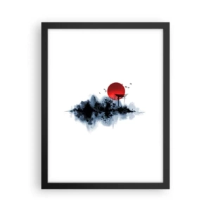 Pôster com moldura preta - Vista japonesa - 30x40 cm
