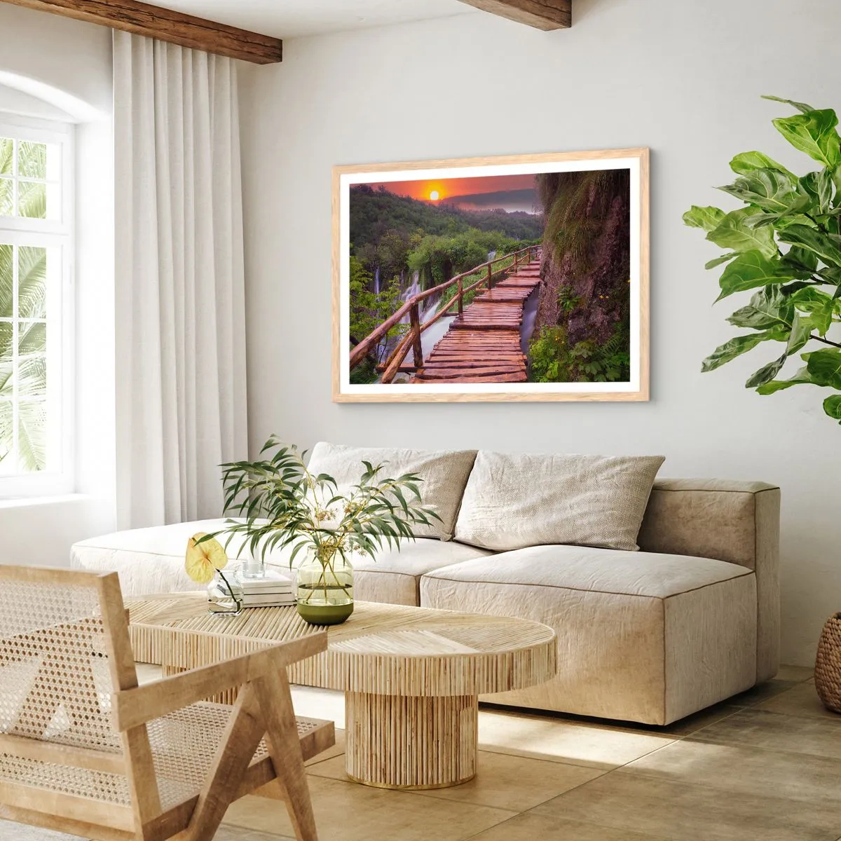 Pôster com moldura de carvalho claro - Beleza inacreditável - 100x70 cm