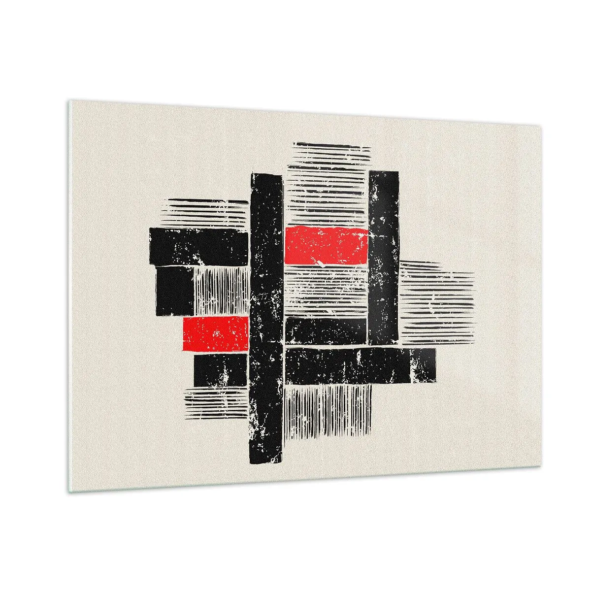 Quadro em vidro - Vermelho e preto - 100x70 cm