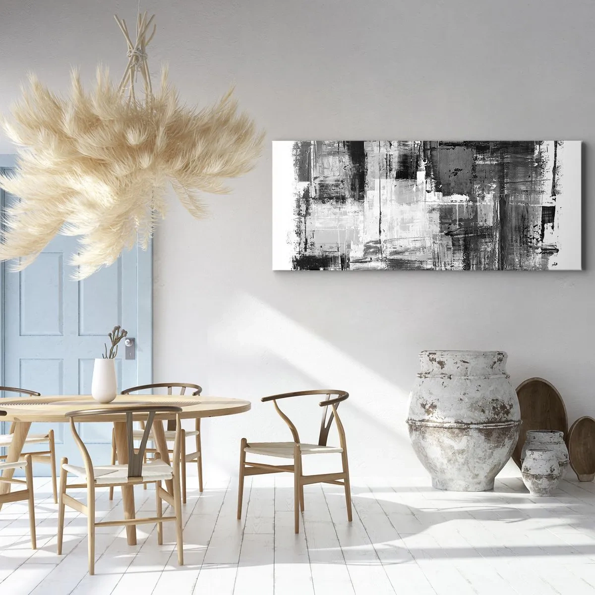 Quadro em tela - O cinza é lindo - 160x50 cm