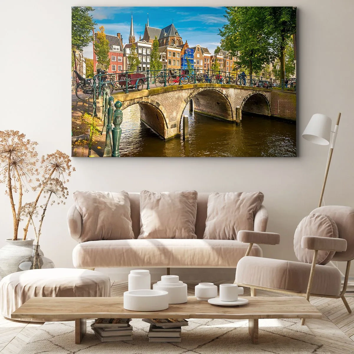 Quadro em tela - Primavera junto ao canal - 100x70 cm