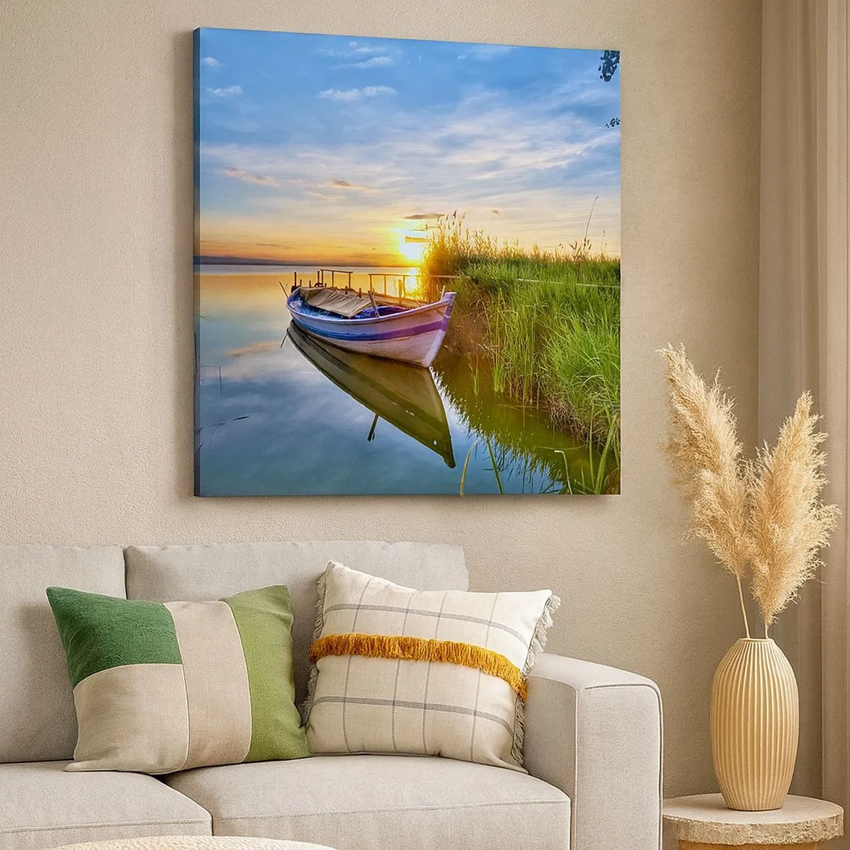 Quadro em tela - Enseada de sonhos realizados - 30x30 cm