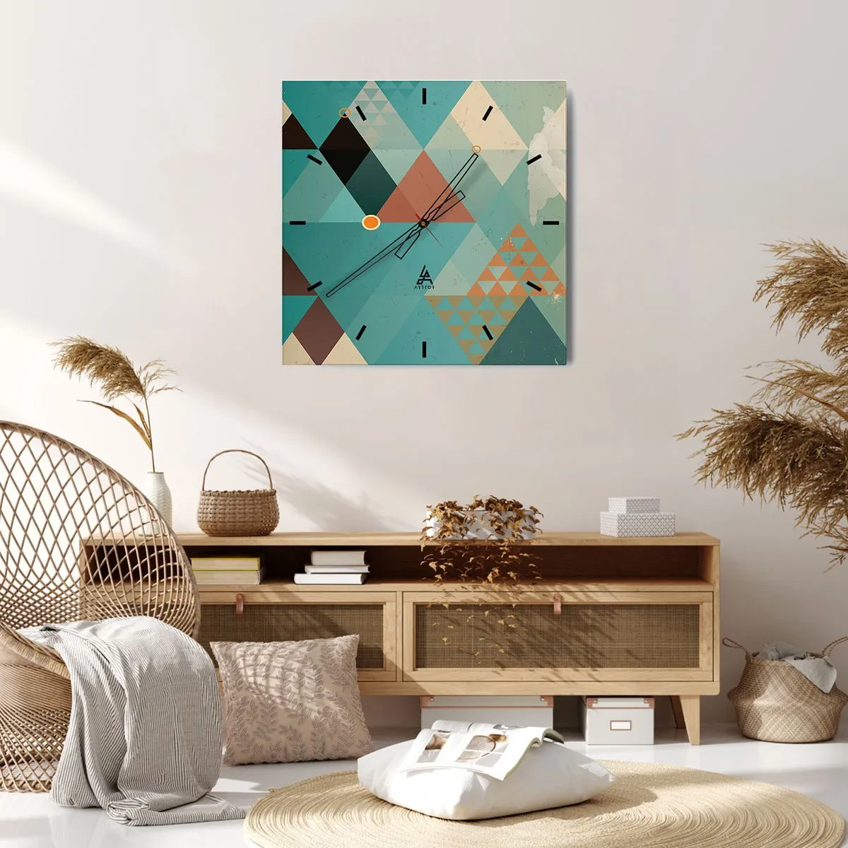 Relógio de parede - Relógio em vidro - A unidade de muitos, os muitos da unidade - 40x40 cm