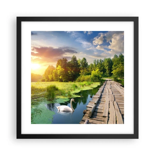 Pôster com moldura preta - Verão em todos os lugares - 40x40 cm