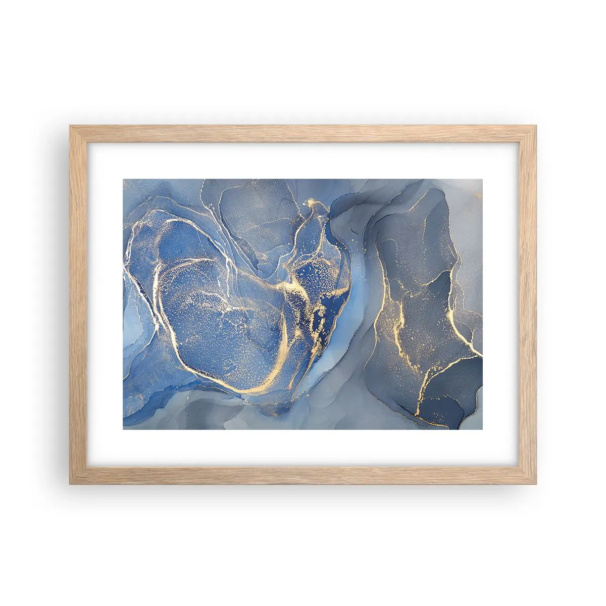 Pôster com moldura de carvalho claro - Pó dourado - 40x30 cm
