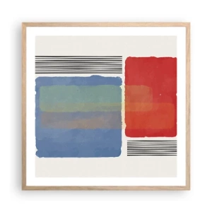 Pôster com moldura de carvalho claro - A alma da geometria - 60x60 cm