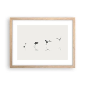 Pôster com moldura de carvalho claro - Quatro passos simples - 40x30 cm