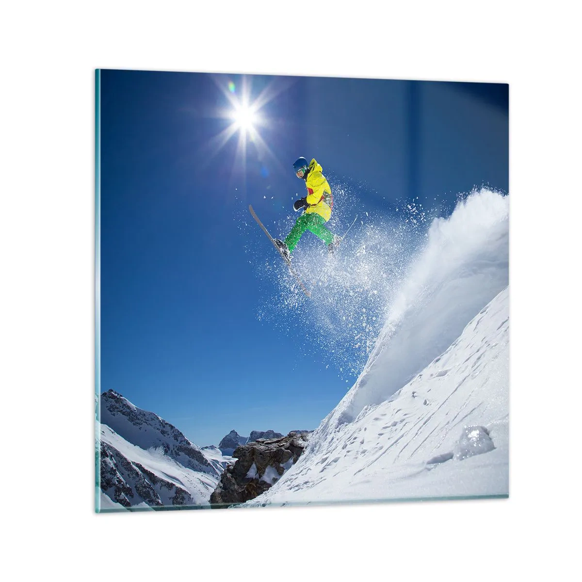 Quadro em vidro - Dançando com as montanhas - 70x70 cm