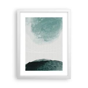 Pôster em moldura branca - Encontro com a neblina - 30x40 cm