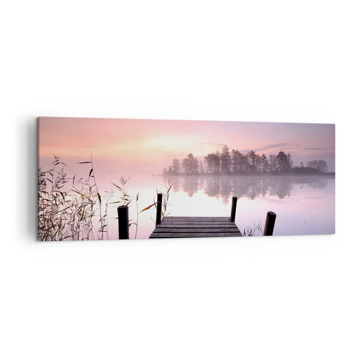Quadro em tela - Da névoa lilás... - 140x50 cm