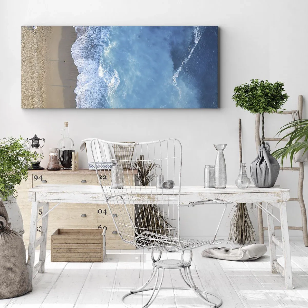 Quadro em tela - O poder do azul - 140x50 cm