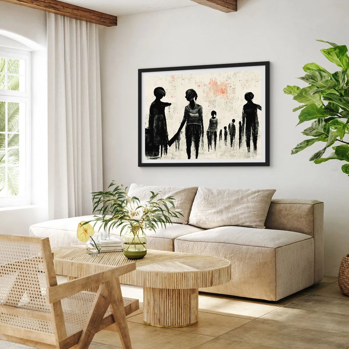 Pôster com moldura preta - Contra a solidão - 100x70 cm