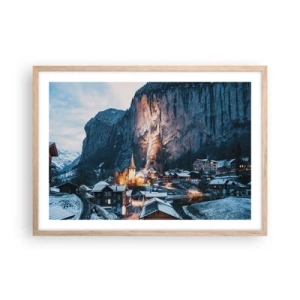 Pôster com moldura de carvalho claro - O espírito luminoso do inverno - 70x50 cm