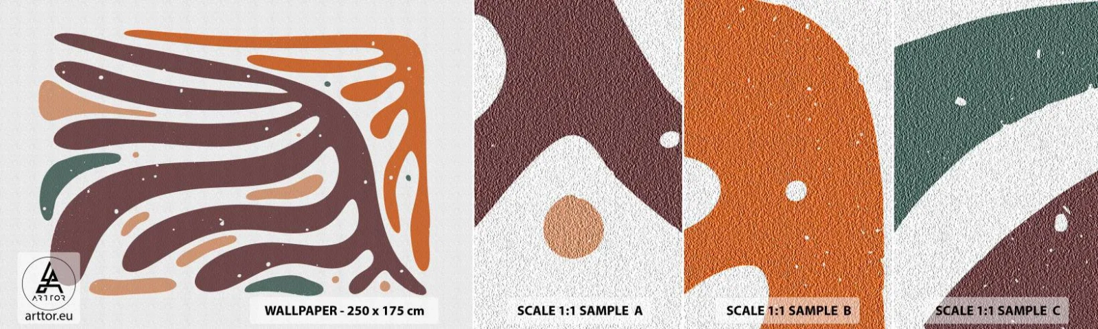 Amostra de Papel de Parede Standard Eco - Composição orgánica radiante - Boho, Minimalismo, Pedaço - 100x30 cm