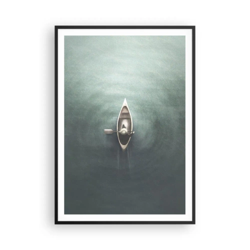 Pôster com moldura preta - Através do lago da lua - 70x100 cm