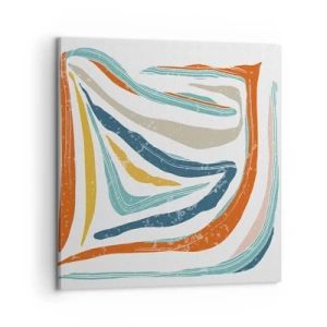 Quadro em tela - Abstração com um sorriso amigável - 50x50 cm