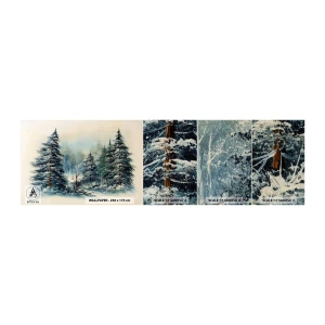 Amostra de papel de parede Premium Sand - Prontas para o Natal - Paisagem, Floresta, Natureza - 100x30 cm