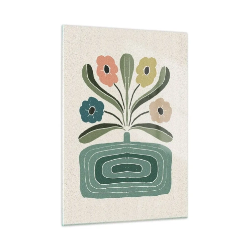 Quadro em vidro - Buquê simétrico - 50x70 cm