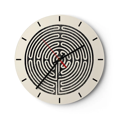Relógio de parede - Relógio em vidro - Ordem misteriosa - 40x40 cm