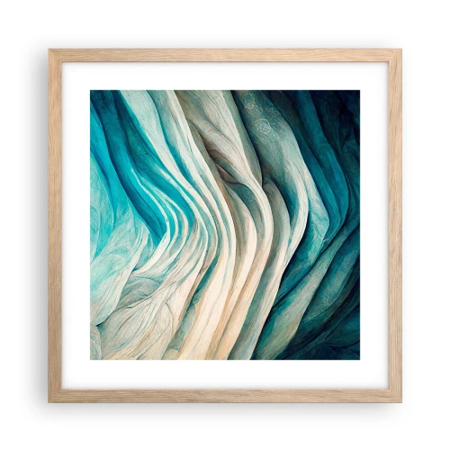 Pôster com moldura de carvalho claro - Insaciabilidade azul - 40x40 cm