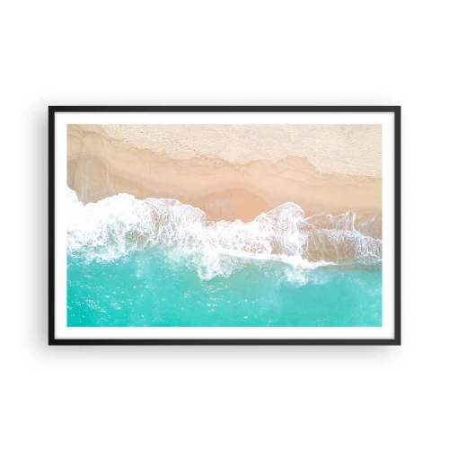 Pôster com moldura preta - Toque carinhoso - 91x61 cm