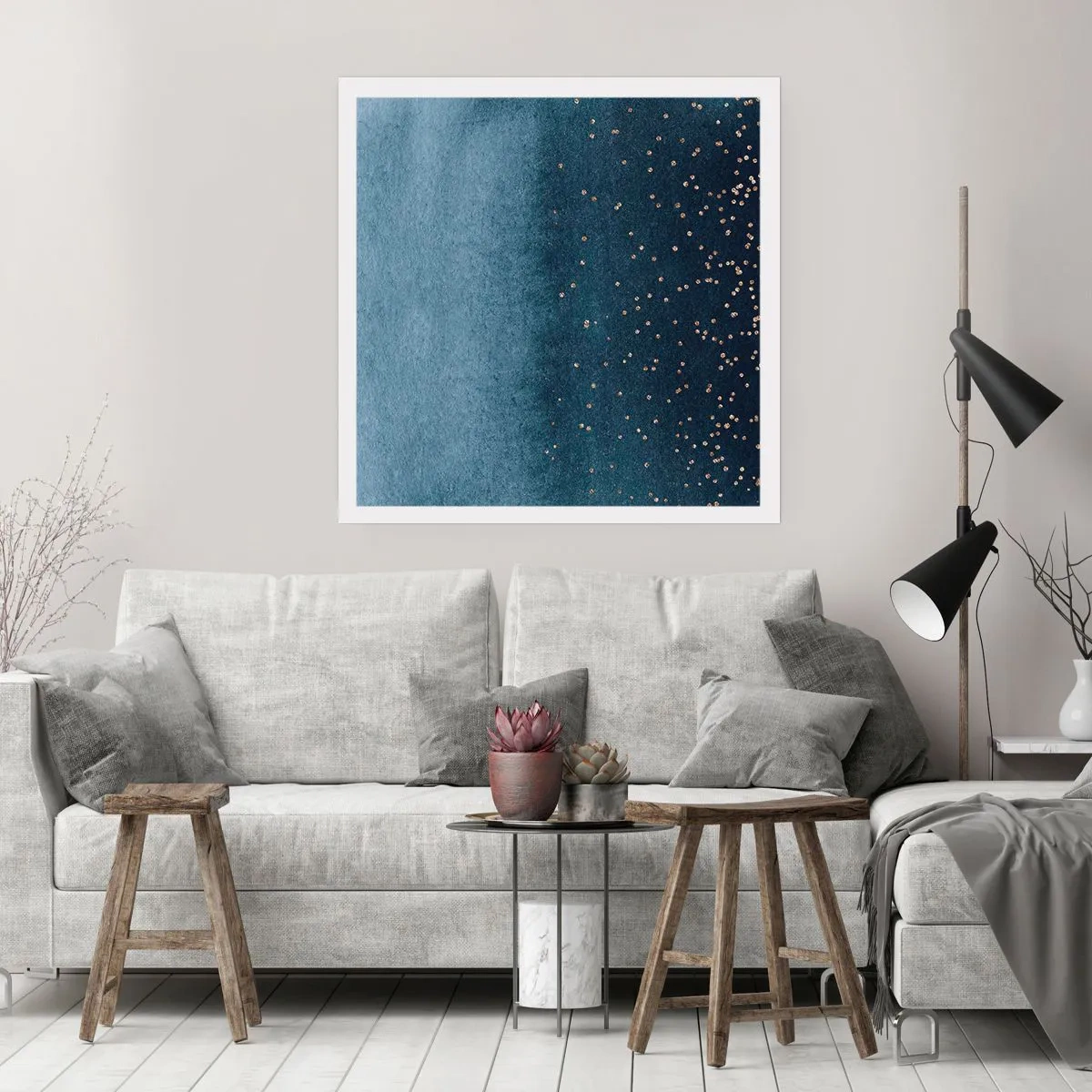 Pôster - Composição – fases azuis - 40x40 cm