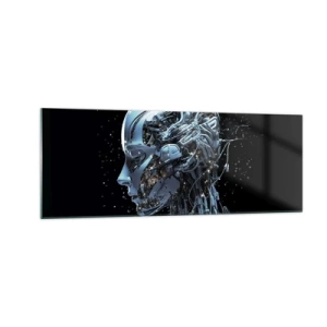 Quadro em vidro - A tecnologia é uma mulher - 140x50 cm