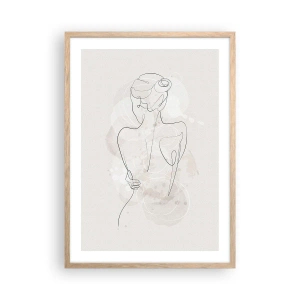 Pôster com moldura de carvalho claro - Como um instrumento sensível - 50x70 cm