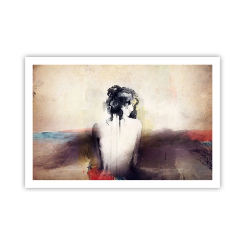 Pôster - Linhas suaves, formas ovais - 91x61 cm