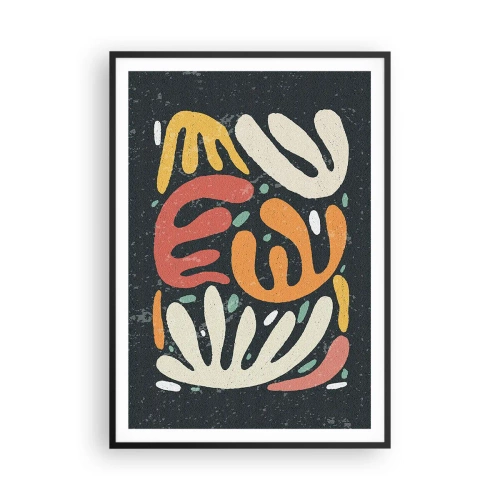 Pôster com moldura preta - Composição – estou prestes a pegar-te - 70x100 cm