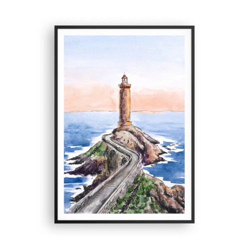 Pôster com moldura preta - De frente para o mar - 70x100 cm