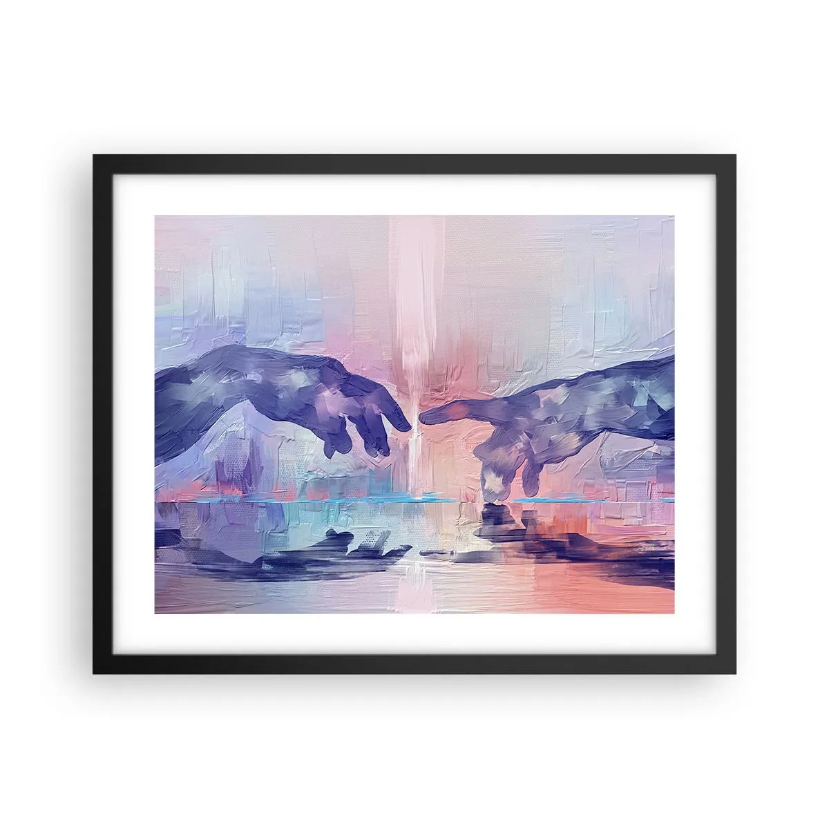 Pôster com moldura preta - Faísca divina da vida - 50x40 cm