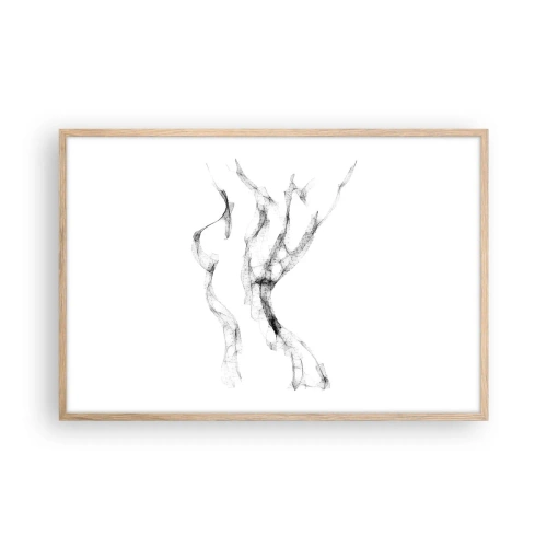 Pôster com moldura de carvalho claro - Bonita e forte - 91x61 cm