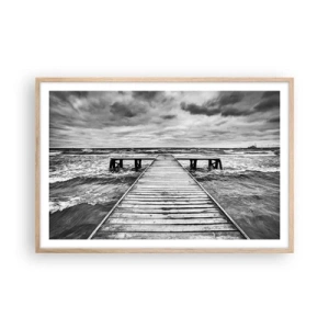 Pôster com moldura de carvalho claro - Estou à espera do vento, que vai dispersar... - 91x61 cm