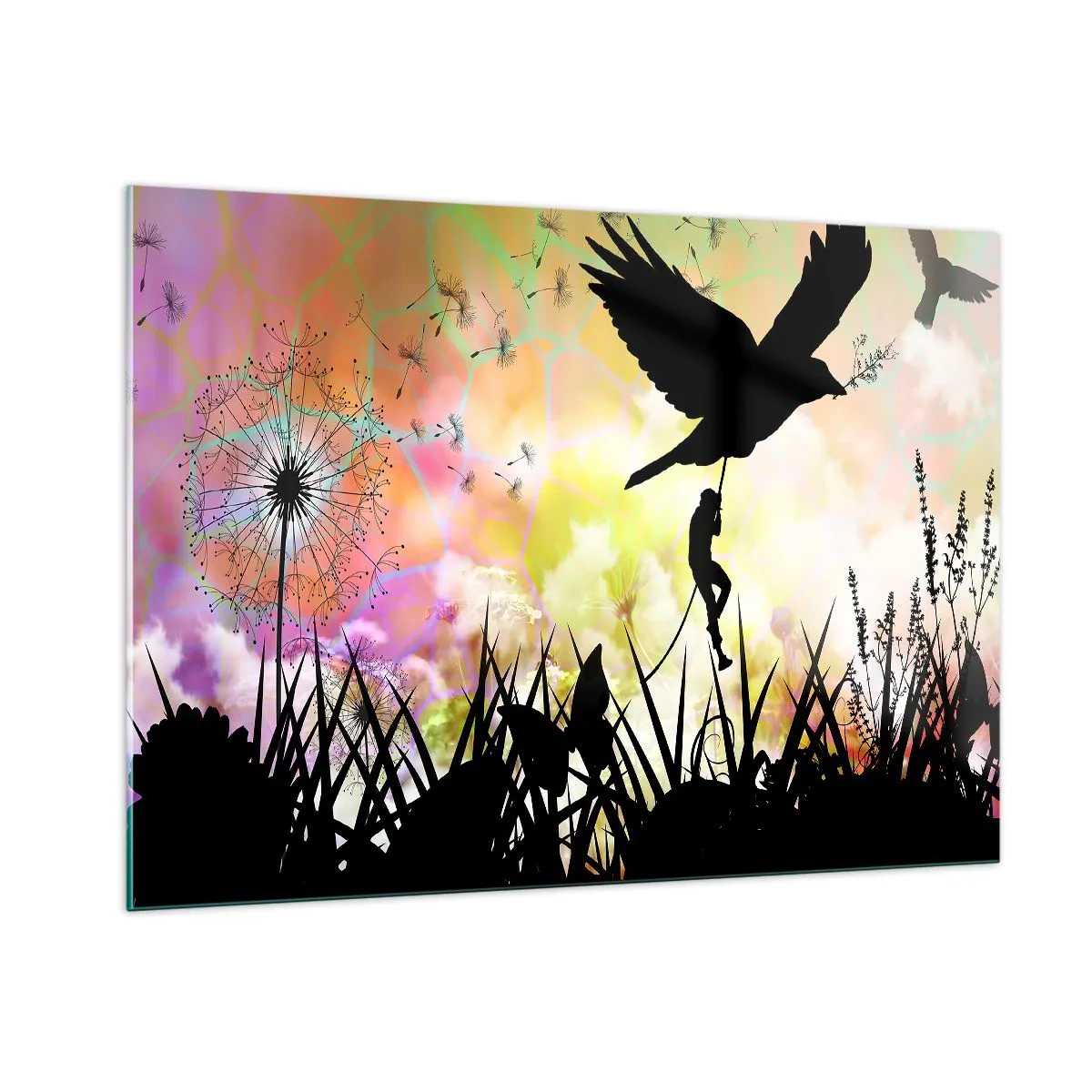 Quadro em vidro - Ambiente de conto de fadas - 100x70 cm