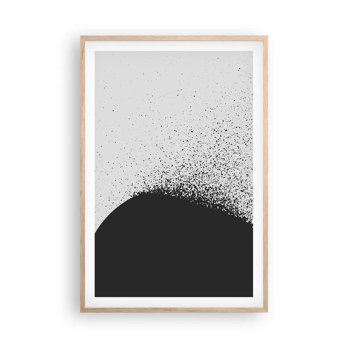 Pôster com moldura de carvalho claro - Movimento das moléculas - 61x91 cm
