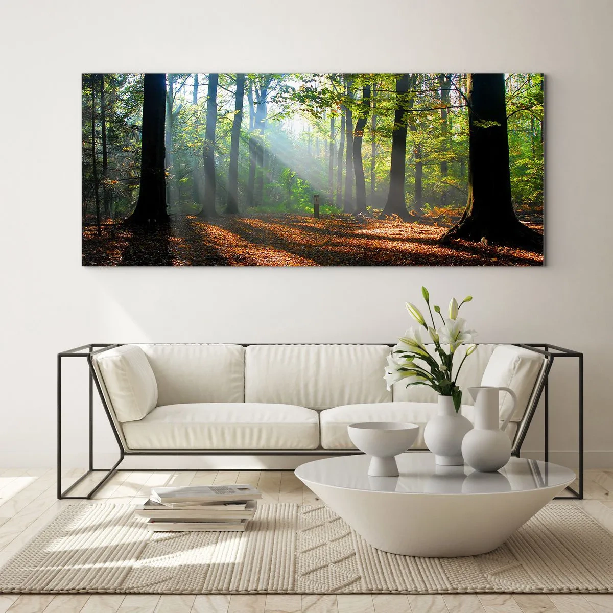 Quadro em vidro - Luzes e sombras - 90x30 cm