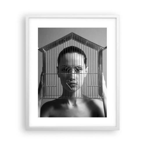 Pôster em moldura branca - Retrato um pouco surreal - 40x50 cm