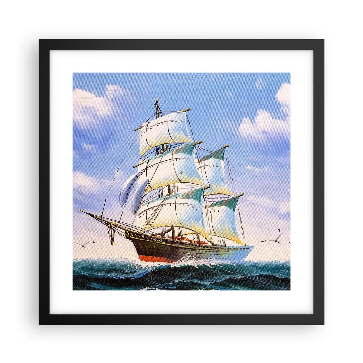 Pôster com moldura preta - Orgulhosamente com o vento - 40x40 cm