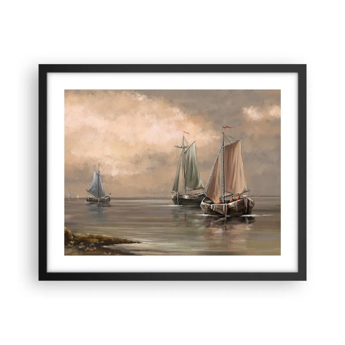 Pôster com moldura preta - Regresso dos marinheiros - 50x40 cm