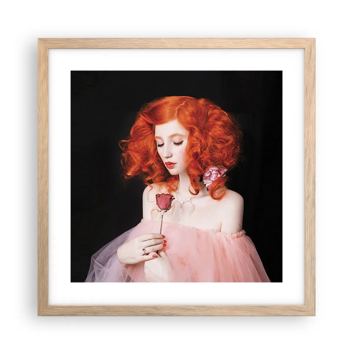 Pôster com moldura de carvalho claro - Em estilo barroco - 40x40 cm