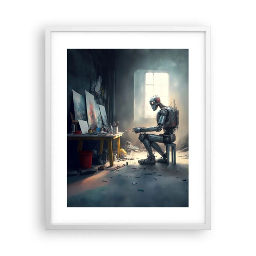 Pôster em moldura branca - O ato de criação - 40x50 cm