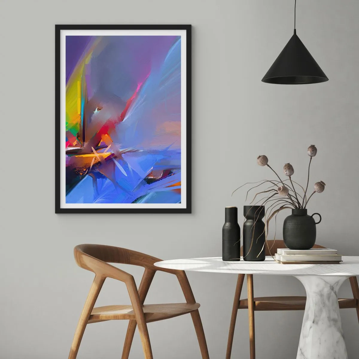 Pôster com moldura preta - Como as asas de um pássaro - 40x50 cm