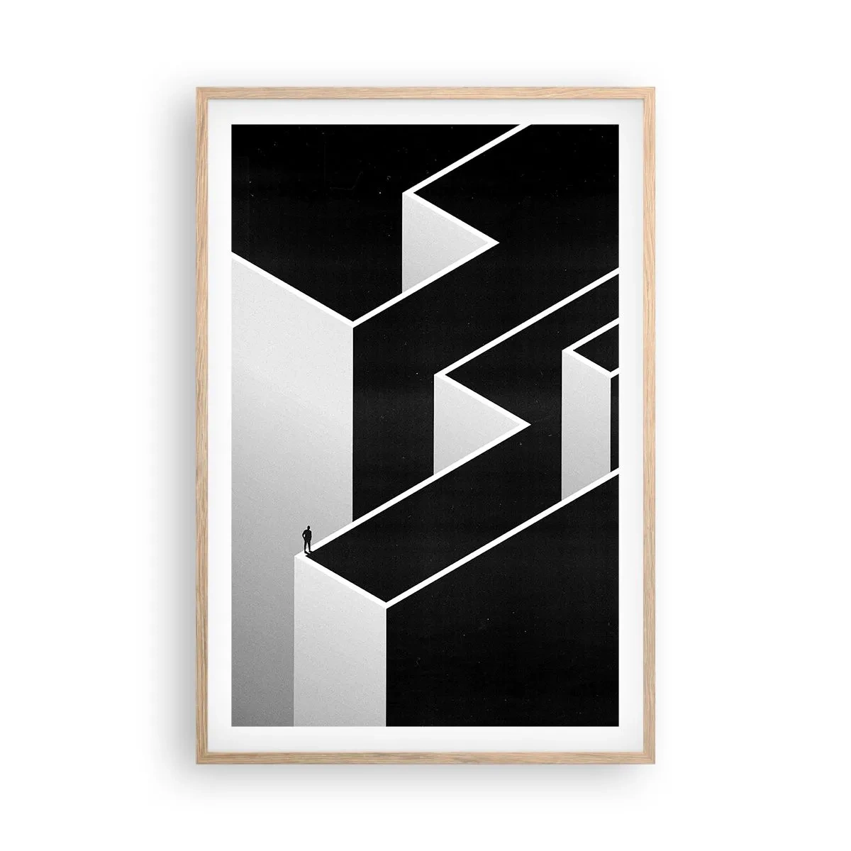 Pôster com moldura de carvalho claro - Solidão no topo - 61x91 cm
