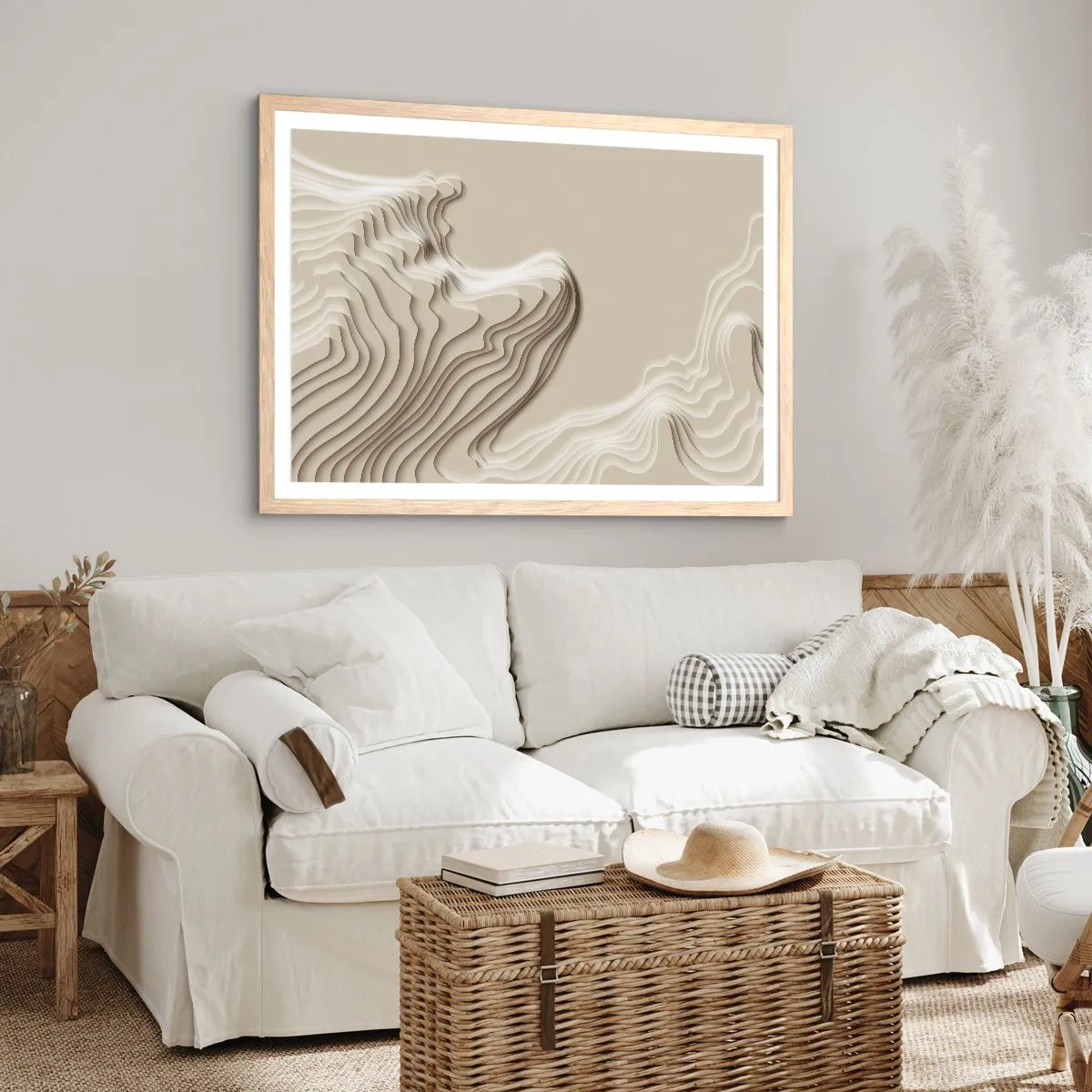 Pôster com moldura de carvalho claro - Topografia da arte - 70x50 cm
