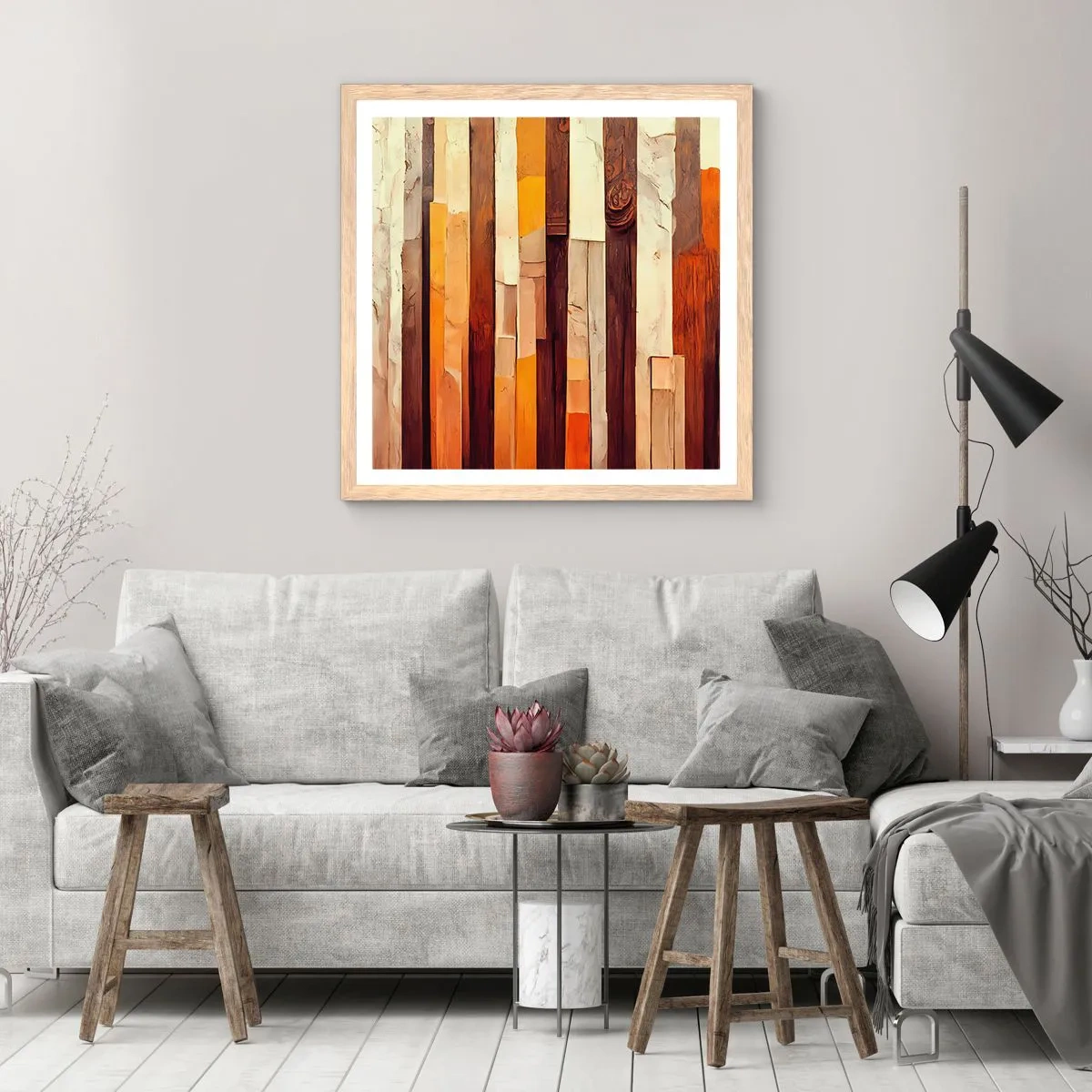 Pôster com moldura de carvalho claro - Hino das árvores da floresta - 60x60 cm