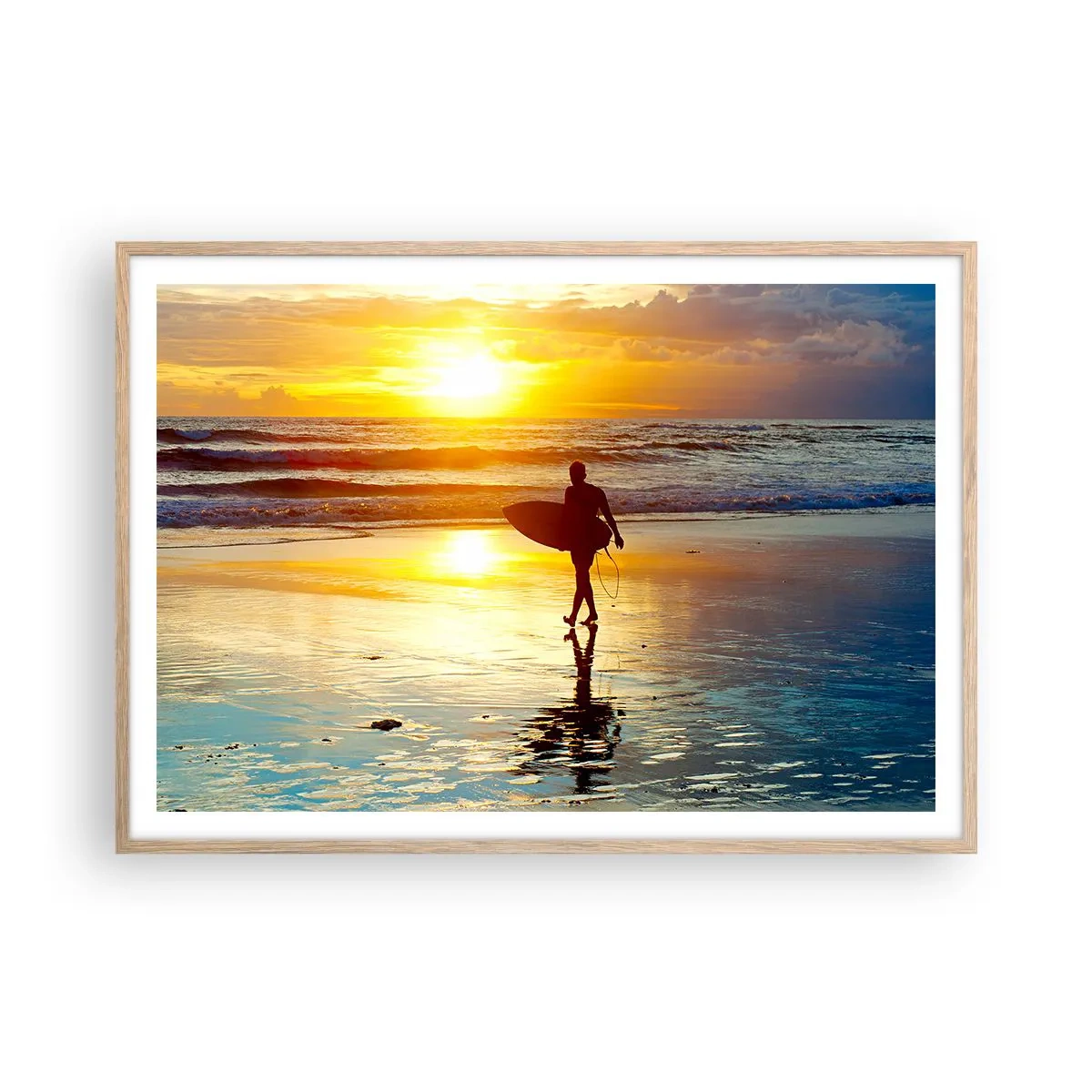 Pôster com moldura de carvalho claro - O Retorno do Guerreiro - 100x70 cm