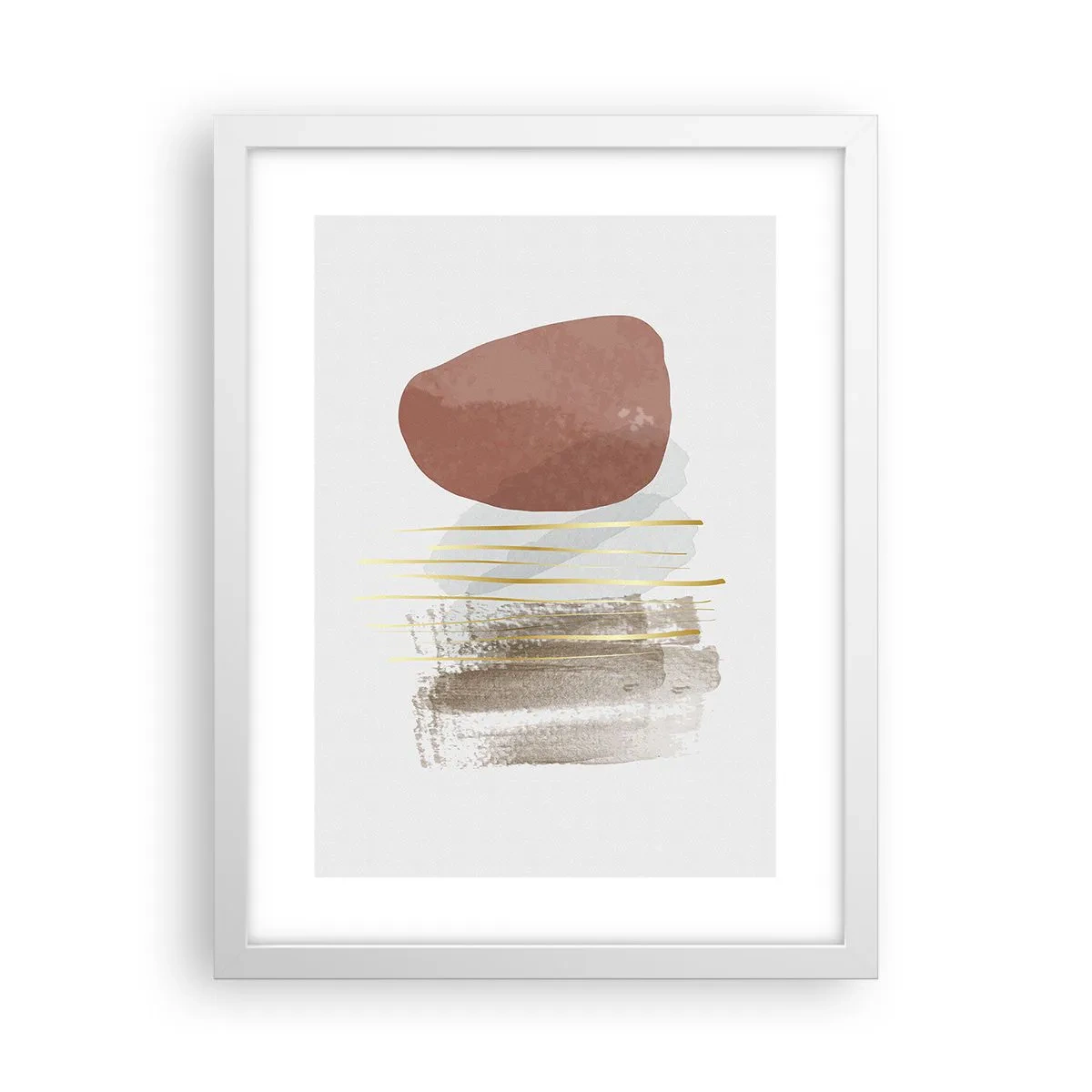Pôster em moldura branca - Colunata abstrata - 30x40 cm