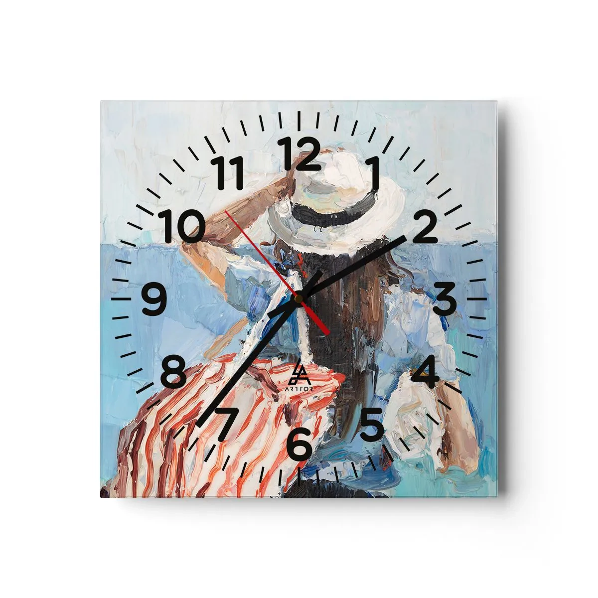 Relógio de parede - Relógio em vidro - Bem-vindo às suas férias - 40x40 cm