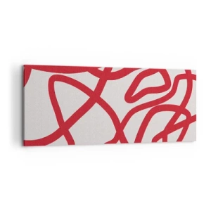 Quadro em tela - Vermelho em branco - 120x50 cm